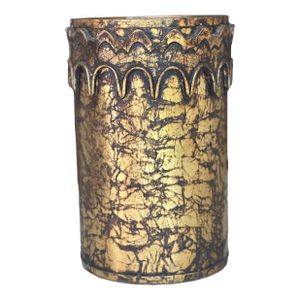 Hollywood Regency Italian Metal Gold Leaf Waste Basket