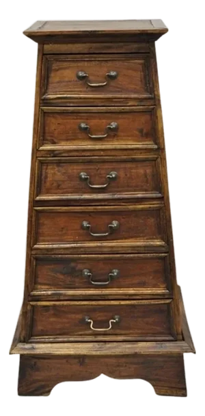 French Country Style Wooden Pyramid Dresser Lingerie Chest Side Table