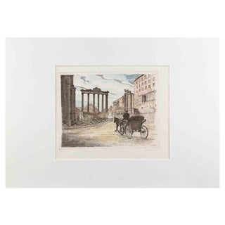 Giuseppe Malandrino, Roman Forum, Etching, 1970s For Sale