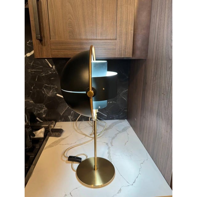 Mid-Century Modern New Gubi Multi-Lite Table Lamp in Matte Black and Brass Louis Weisdorf For Sale - Image 3 of 8