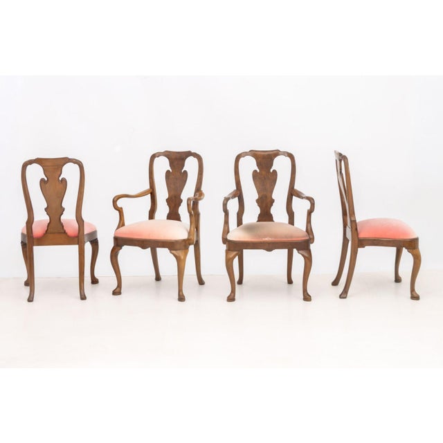 Queen Anne Queen Anne Style Walnut Dining Chairs, 4 For Sale - Image 3 of 11