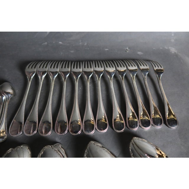 Metal Perles Cutlery from Christofle, Set of 61 For Sale - Image 7 of 11
