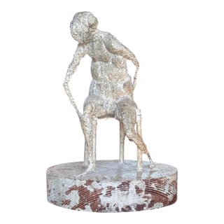 Mid 20th Century Abstract Sculpture of a Seated Figure For Sale
