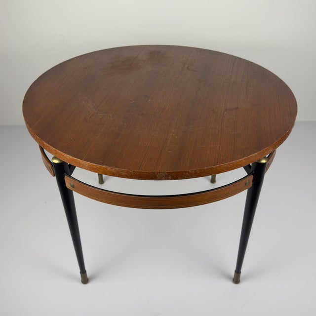 Vintage Italian Metal and Teak Coffee Table by Silvio Cavatorta, 1950s For Sale - Image 13 of 18