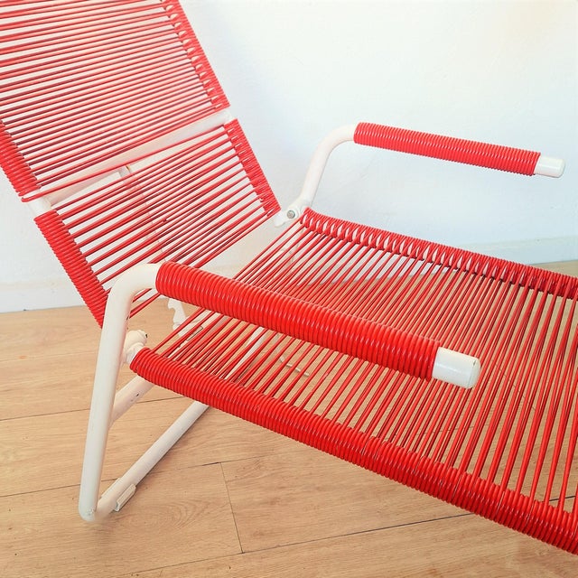 Vintage Metal and Plastic Garden Lounger by Henkel Ideal, 1970s, in Very Good conditions. Designed 1970 to 1979 This piece...