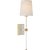 Metal Julie Neill for Visual Comfort Signature Lucia 21" Cordless Sconce in Matte White and Crystal with Linen Shade For Sale - Image 7 of 14
