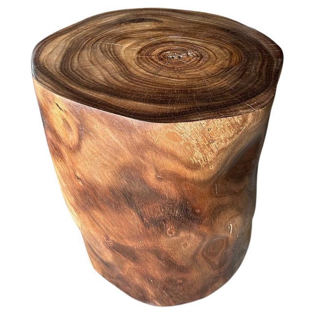 Impressive rare rosewood pedestal or tall side table. We have a pair. The price and images reflect one. Finished in a...