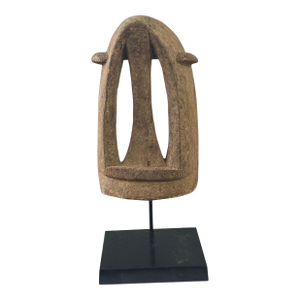 Vintage Dogon Tribe Carved Wooden Monkey Mask 17" H on Stand