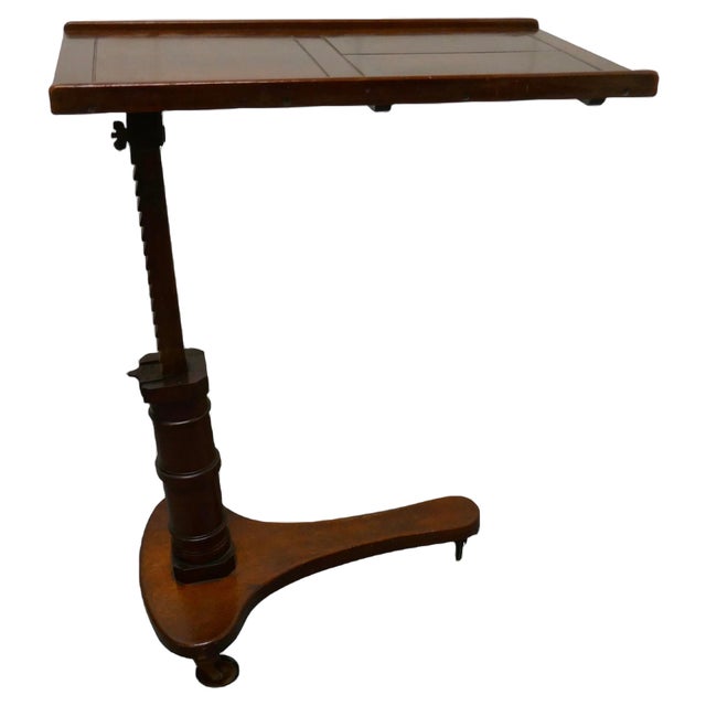 Victorian Mahogany Over Bed Reading Stand Table, 1870s For Sale