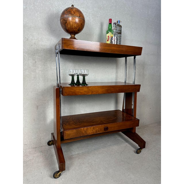 Wood Art Deco Besway Table in Burl Wood, 1930s For Sale - Image 7 of 18