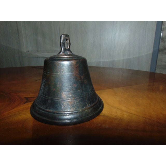 Antique Art Nouveau Bronze Bell, dimensions: height 9.5 cm, diameter 10 cm.