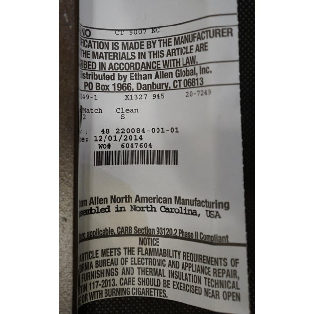 Ethan Allen Contemporary MCM Mid Century Modern Wood Framed Upholstered Lounge Chair 220084-001 For Sale - Image 11 of 12