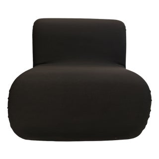 Boomerang Armchairs in Black Stretch Fabric by Rodolfo Bonetto for Flexform, 1970s, Set of 2 For Sale
