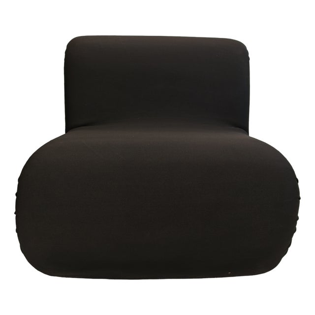 Boomerang Armchairs in Black Stretch Fabric by Rodolfo Bonetto for Flexform, 1970s, Set of 2 For Sale