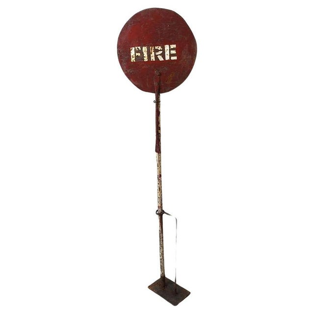 Vintage Enamel Fire Sign, 1950s For Sale - Image 9 of 9
