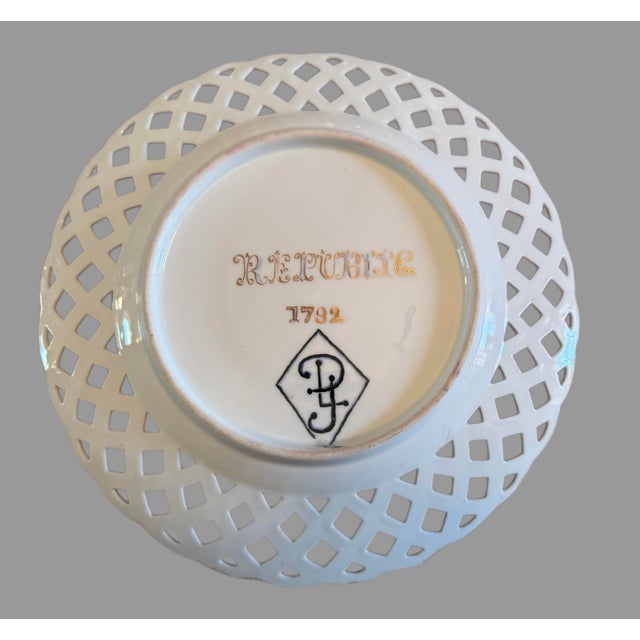 Pink Antique French Victorian Hand Painted Gilt Decorated Portrait Plate Lady Red For Sale - Image 8 of 8