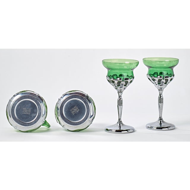 1930s Set of Krome Kraft Barware by Farber Bros - Green For Sale - Image 4 of 4