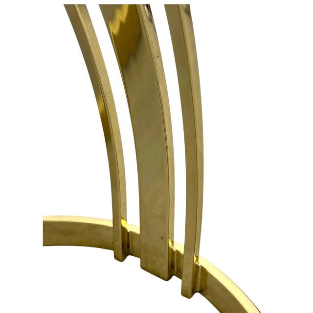 Milo Baughman Mid Century Modern Brass and Glass Milo Baughman Style Side Table For Sale - Image 4 of 4