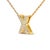Contemporary 10K Yellow Gold Diamond Accent "X" Initial Bubble Pendant Necklace For Sale - Image 3 of 5