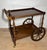 Brown Spanish Mid-Century Wooden Bar Cart with Turned Legs and Bottle Holder For Sale - Image 8 of 12