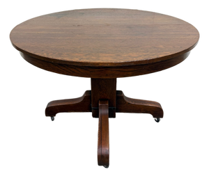 Antique Mission Arts & Crafts Quarter Sawn Tiger Oak Dining Table