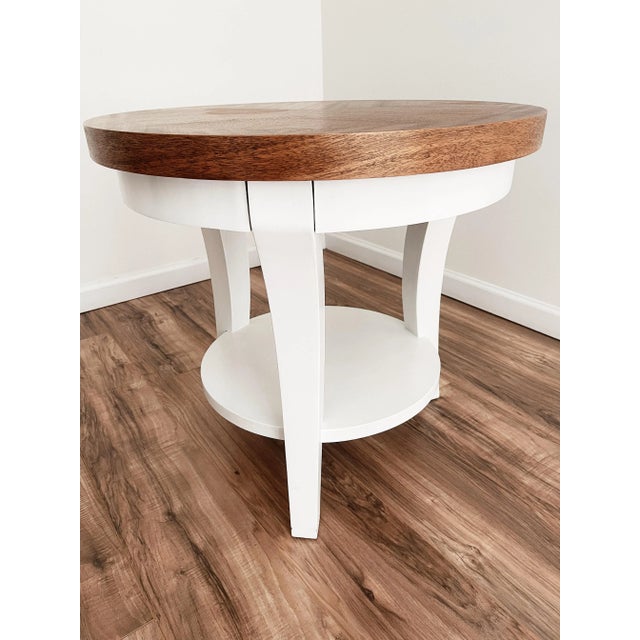 Transitional 1970s Transitional Two-Tone Round Table For Sale - Image 3 of 9