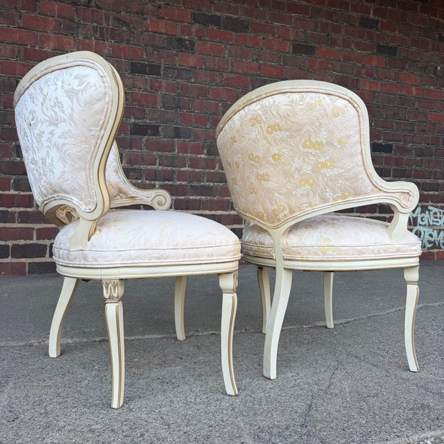 Pair of Louis XV Style French Accent Chairs For Sale - Image 4 of 12
