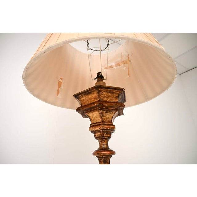 Antique Italian Renaissance Style Gilt Wood Floor Lamp, 1920 For Sale - Image 6 of 11