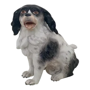 19th Century Continental Porcelain King Charles Cavalier Spaniel Dog Figure