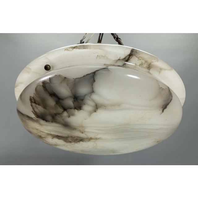 Art Deco Alabaster and Brass Pendant Light, Germany, 1920s For Sale - Image 10 of 18
