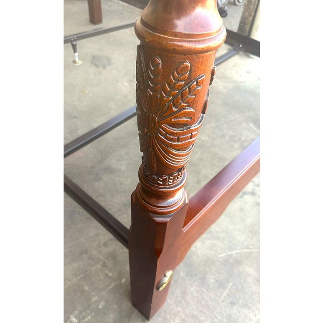 Queen Size Cherry Wood Rice Bed - Vintage Late 20th Century - Made in the United States - 65" X 88" X 84" For Sale In Saint Louis - Image 6 of 7