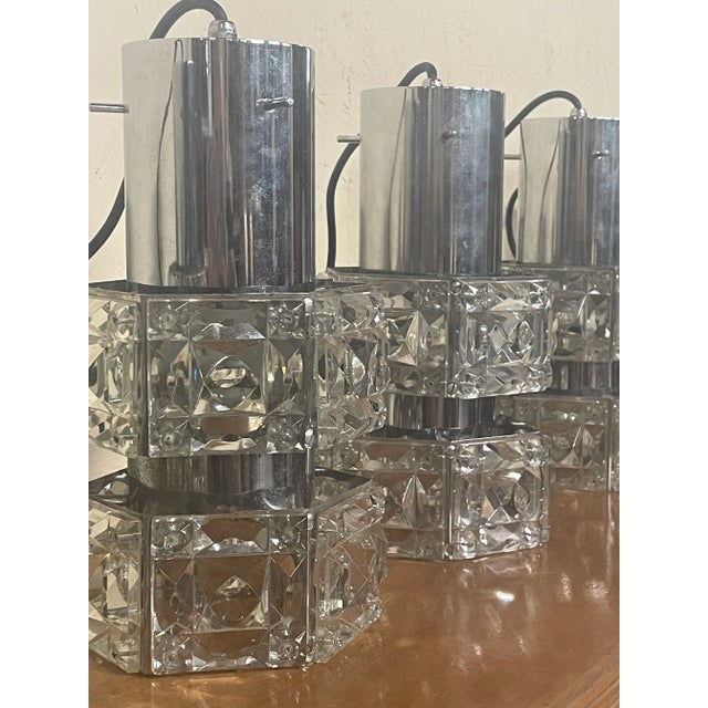 Swarovski Cut Glass Pendant Lamps, 1970s, Set of 5 For Sale - Image 15 of 18