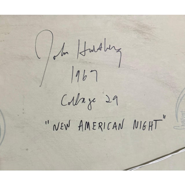 1960s John Hultberg, Large John Hultberg SF Bay Area Artist Abstract Expressionist Collage Painting, 1967 For Sale - Image 5 of 14