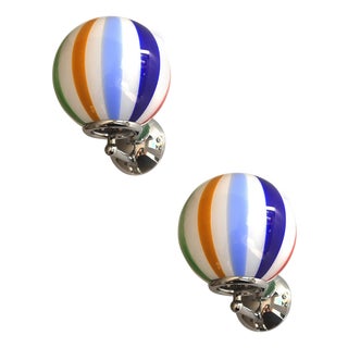 Modern Multicolor Murano Glass Rods Wall Lamps by Simoeng, Set of 2 For Sale
