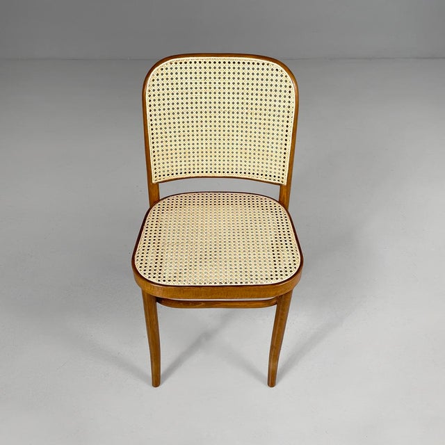 Italian Modern Beechwood and Vienna Straw Chairs, 1970s, Set of 6 For Sale - Image 9 of 18