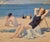 American Impressionist -Girls at the Beach 1920s Summer Vacation -Oil Painting For Sale - Image 4 of 11