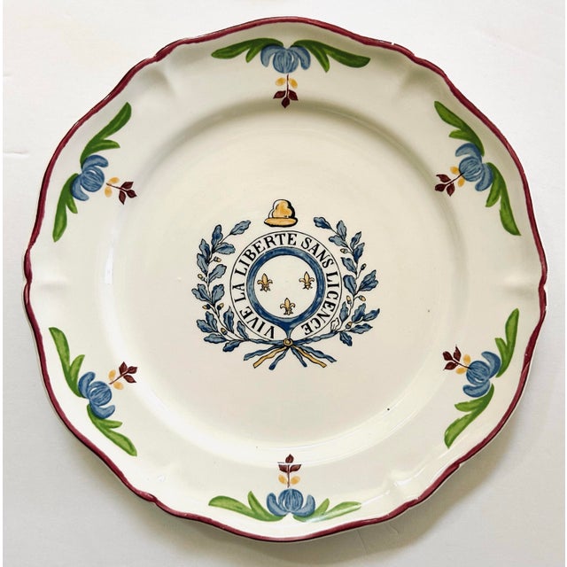 Farmhouse Saint-Amand 'A Ca Ira" French Revolution Plates, Set of 4 For Sale - Image 3 of 7