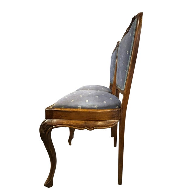 French Late 19th Century Louis XV Style Carved Side Chairs, a Pair For Sale - Image 3 of 12