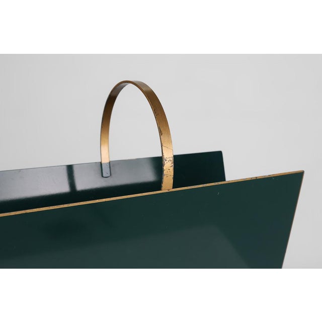 Hollywood Regency Magazine Rack with Painted Scene, France, 1950s For Sale - Image 11 of 14