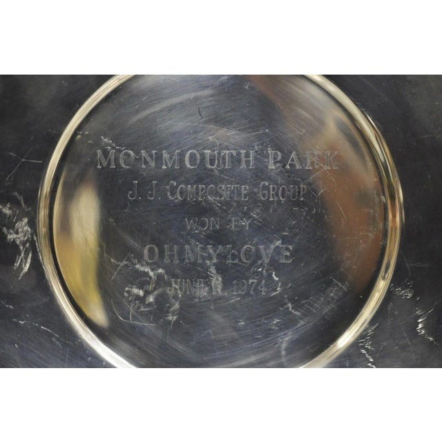 Late 20th Century Vintage Wallace 1125 Silver Plated Monmouth Park Award Plates - a Pair For Sale - Image 5 of 12