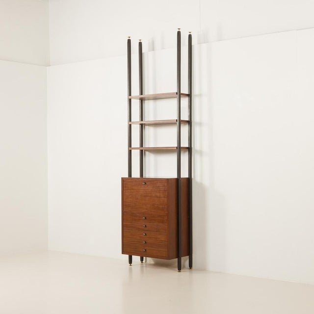 Vintage Italian Floor to Ceiling Wall Unit with a Bureau or a Bar Cabinet, 1960s For Sale - Image 18 of 18