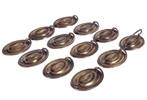 1940s Brass Duncan Phyfe Furniture Handles - Set of 12