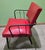 Mid-Century Modern Viking Artline Style Vintage Red Vinyl & Black Metal Frame Mid-Century Modern Chair Hair Pin Legs Atomic For Sale - Image 3 of 10