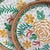 Arts & Crafts Set of Two Floral Pattern Rattan Mother-of-Pearl Inlaid Round Trays For Sale - Image 3 of 5