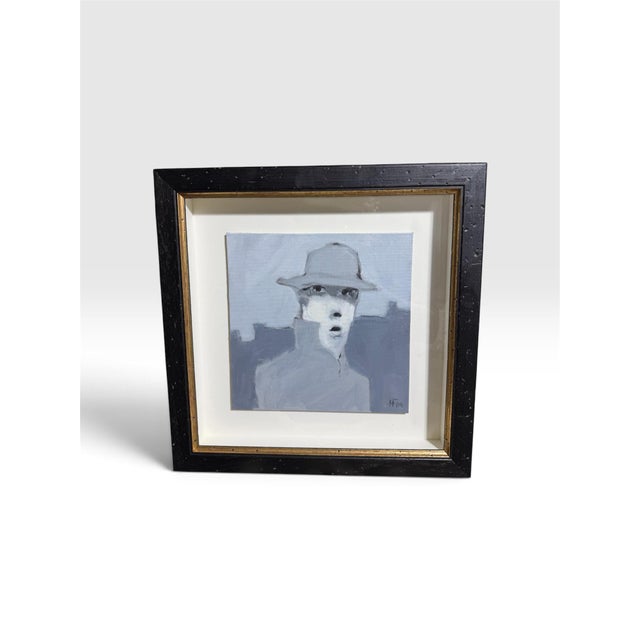 An intriguing original expressionist portrait attributed to German-born contemporary artist Hans Feyerabend, dated 2004...