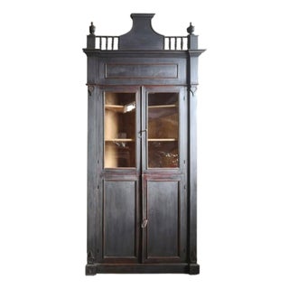 18th Century Italian Ebonized Corner Cabinet For Sale