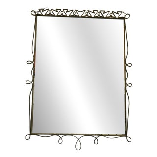 Italian Modernist Metal Mirror by Pier Luigi Colli, 1940s For Sale