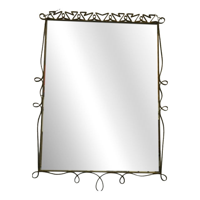 Italian Modernist Metal Mirror by Pier Luigi Colli, 1940s For Sale