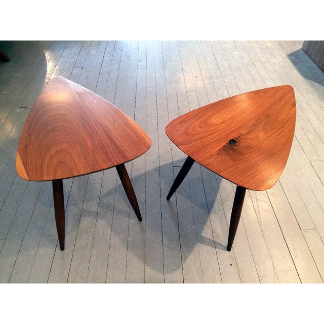 Phillip Lloyd Powell Two Walnut Table Studio Made by Phillip Llyod Powell - 2 Pieces For Sale - Image 4 of 9