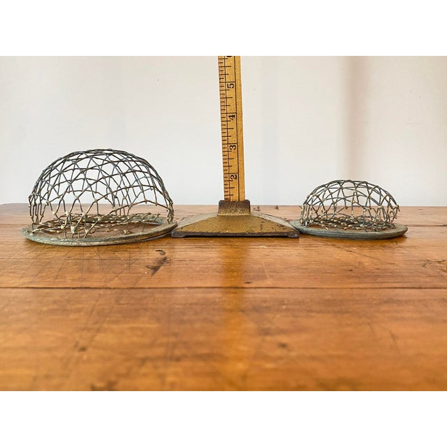 Vintage Lead Cage Style Flower Frogs, Set of 2 For Sale - Image 9 of 9